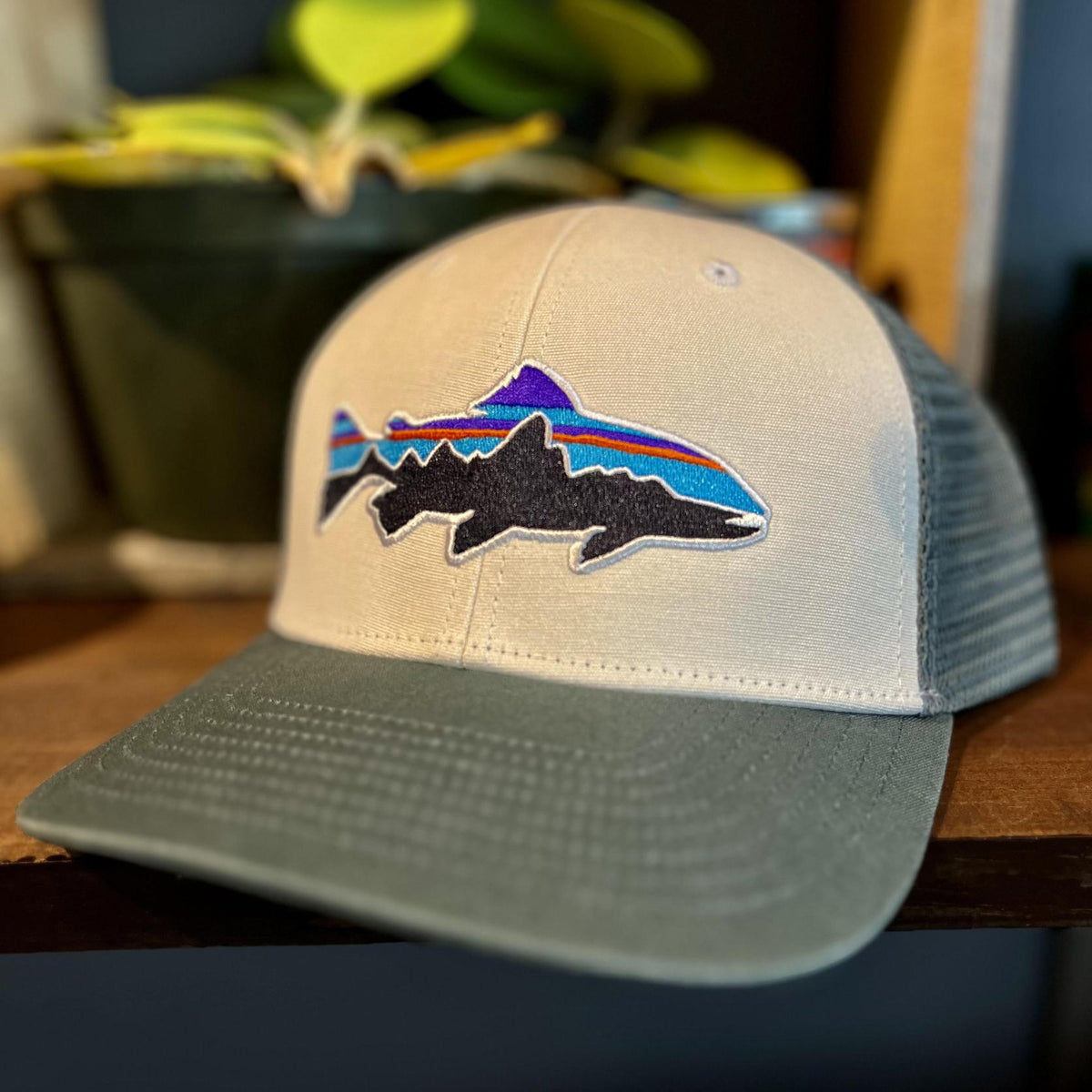 Patagonia Fitz Roy Trout Trucker Hat Salvia Green  Unisex Fishing  NWT Patagonia Fitz Roy Trout Trucker Hat - Ashland Fly Shop main image 2
