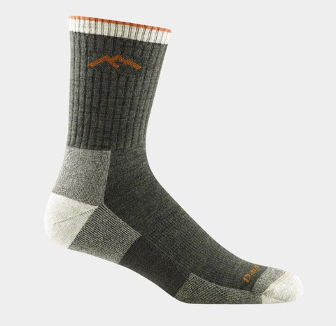 Men's Hiker Micro Crew Midweight Hiking Sock with Cushion - Olive