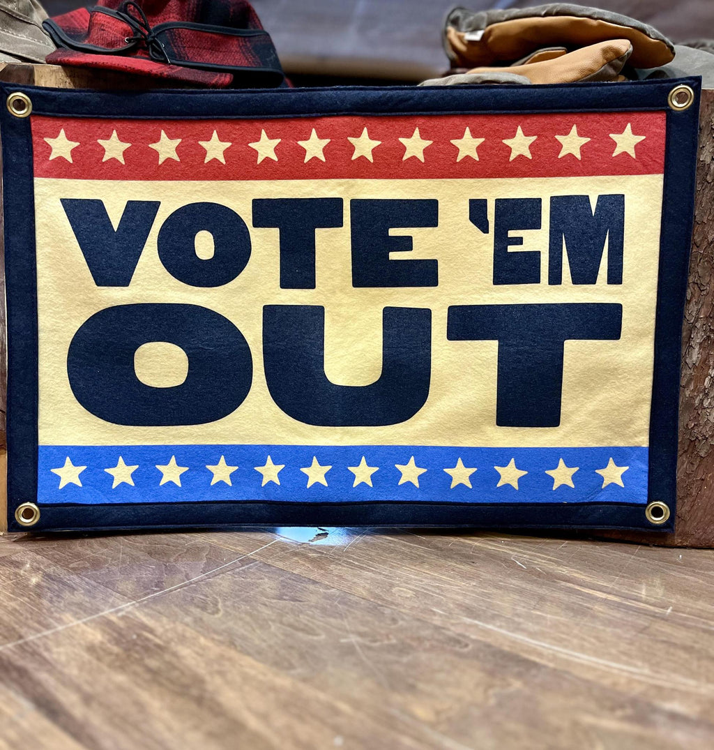 Vote Em Out Camp Flag - Willie Nelson x Oxford Pennant