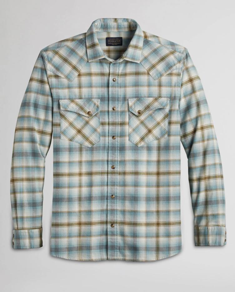Wyatt Shirt - Moss Green Grey Plaid