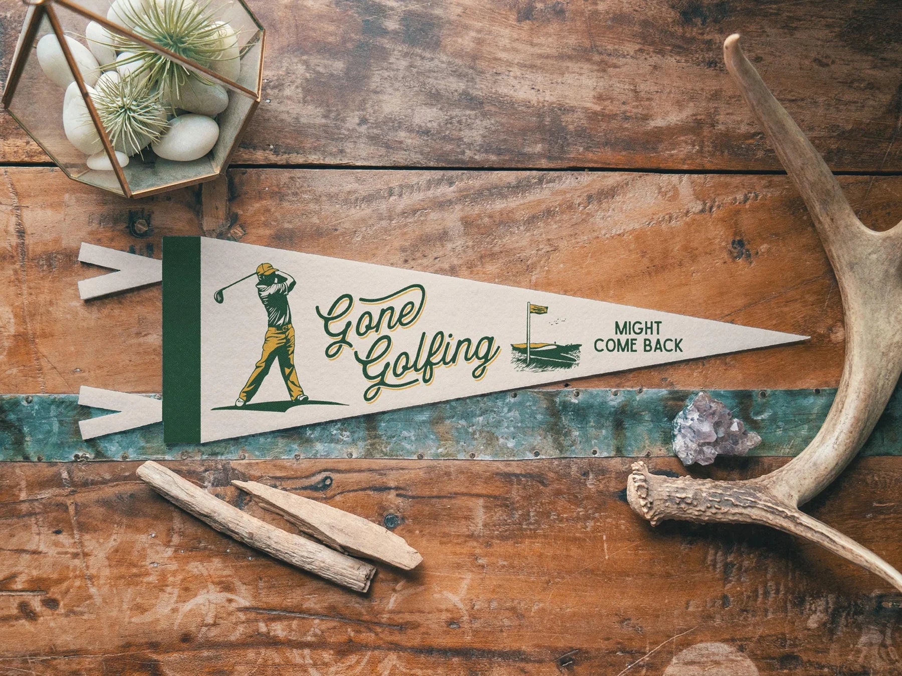 Benoit’s Design Co. Gone Golfing Felt Pennant
