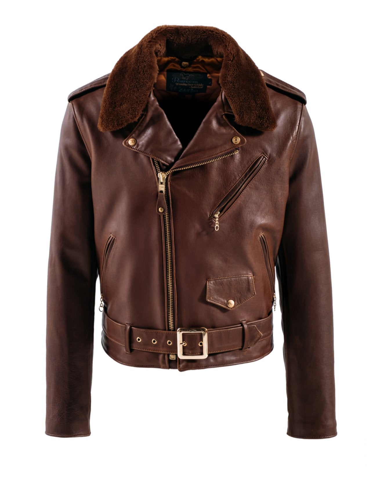 Horsehide Motorcycle Jacket with Detachable Collar – ASHER GOODS Co.