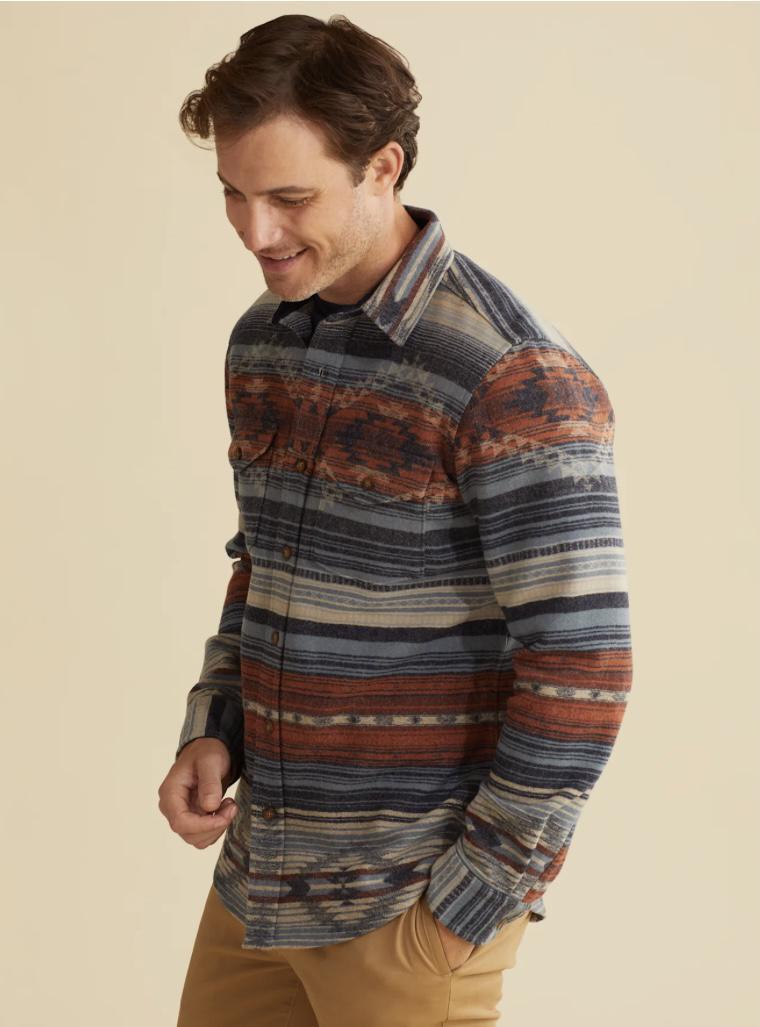 Fitted La Pine Overshirt - Blue Camano