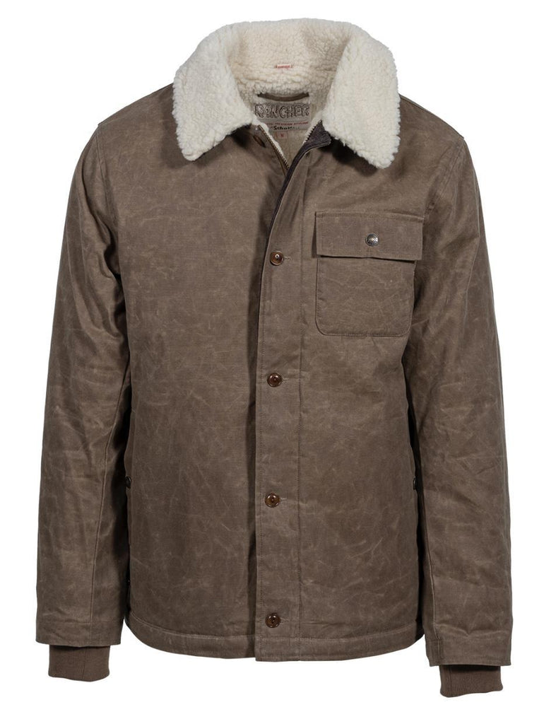 Waxed Cotton Work Jacket - Khaki