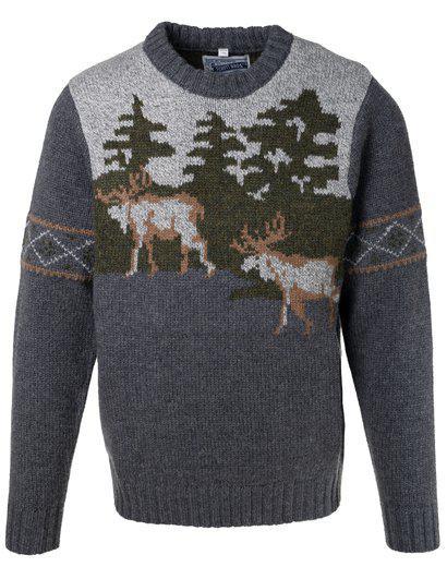 Heavyweight Wool Blend Moose Sweater - Charcoal