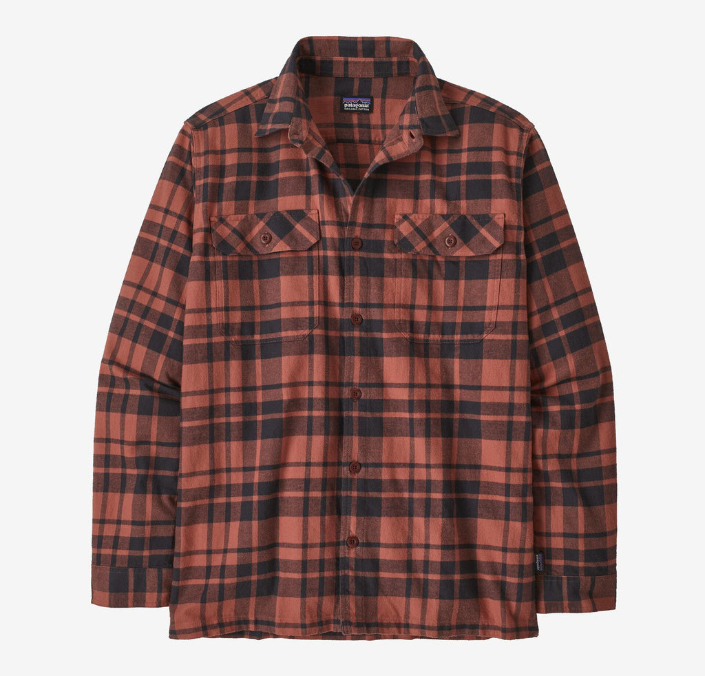 Long-Sleeved Organic Cotton Midweight Fjord Flannel - Burl Red