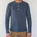 13 Ounce Henley Long Sleeve - Faded Blue