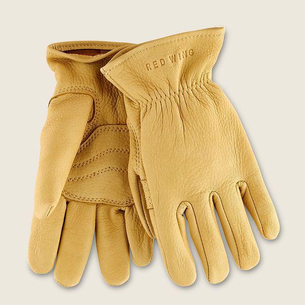 Unlined Buckskin Leather Gloves - Gold
