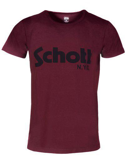 Schott Logo Tee Burgundy