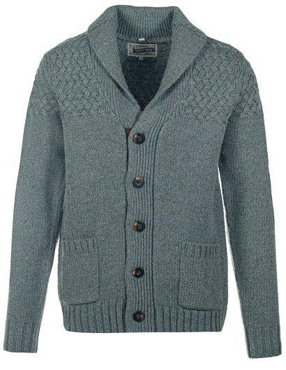 Wool Blend Basket Weave Cardigan - Sage