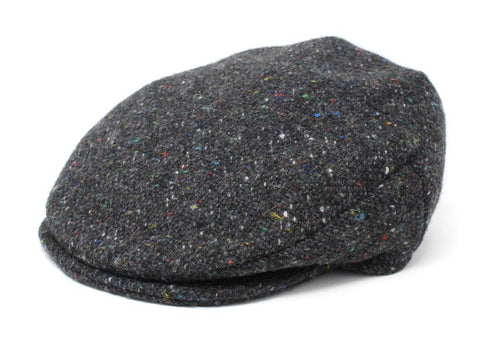 Vintage Cap Tweed Dark Grey Charcoal Fleck Salt & Pepper