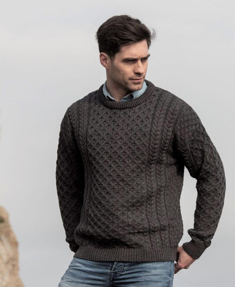 Merino Crew Neck Sweater - Charcoal