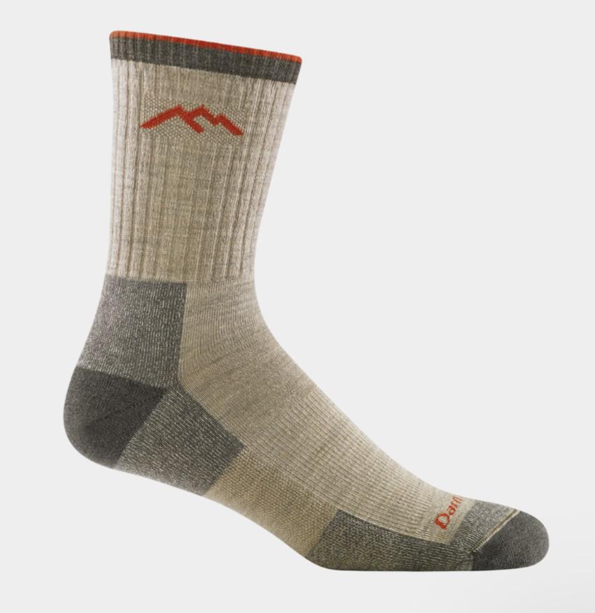 Men's Hiker Micro Crew Midweight Hiking Sock with Cushion - Oatmeal