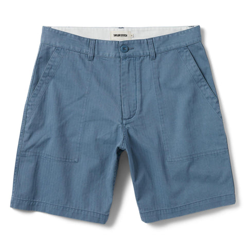 The Trail Short - Ocean Herringbone