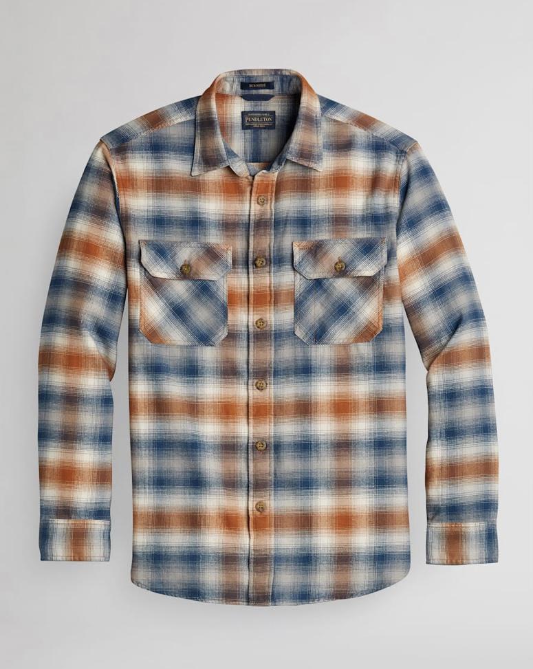 Burnside Flannel - Blue Red Grey Plaid