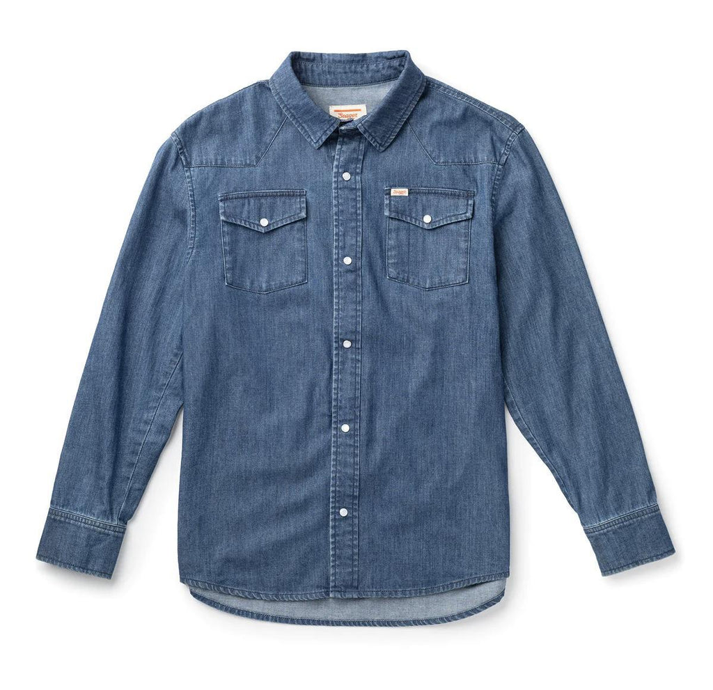 Reagan Pearl Snap Long Sleeve - Denim
