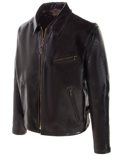 Classic Heavy Cowhide Racer Motorcycle Jacket 688 Brown ASHER